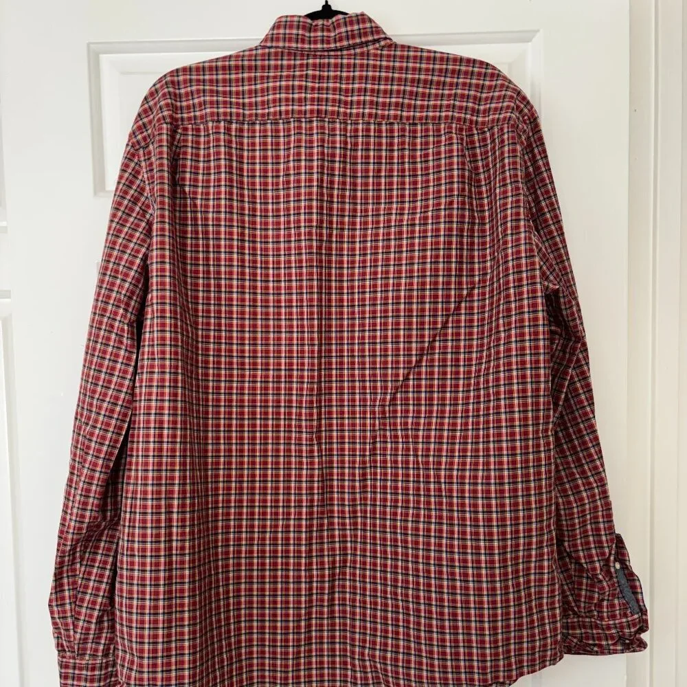 J.Crew Classic Fit Red Plaid Button Down Shirt - Size XL - 100% Cotton